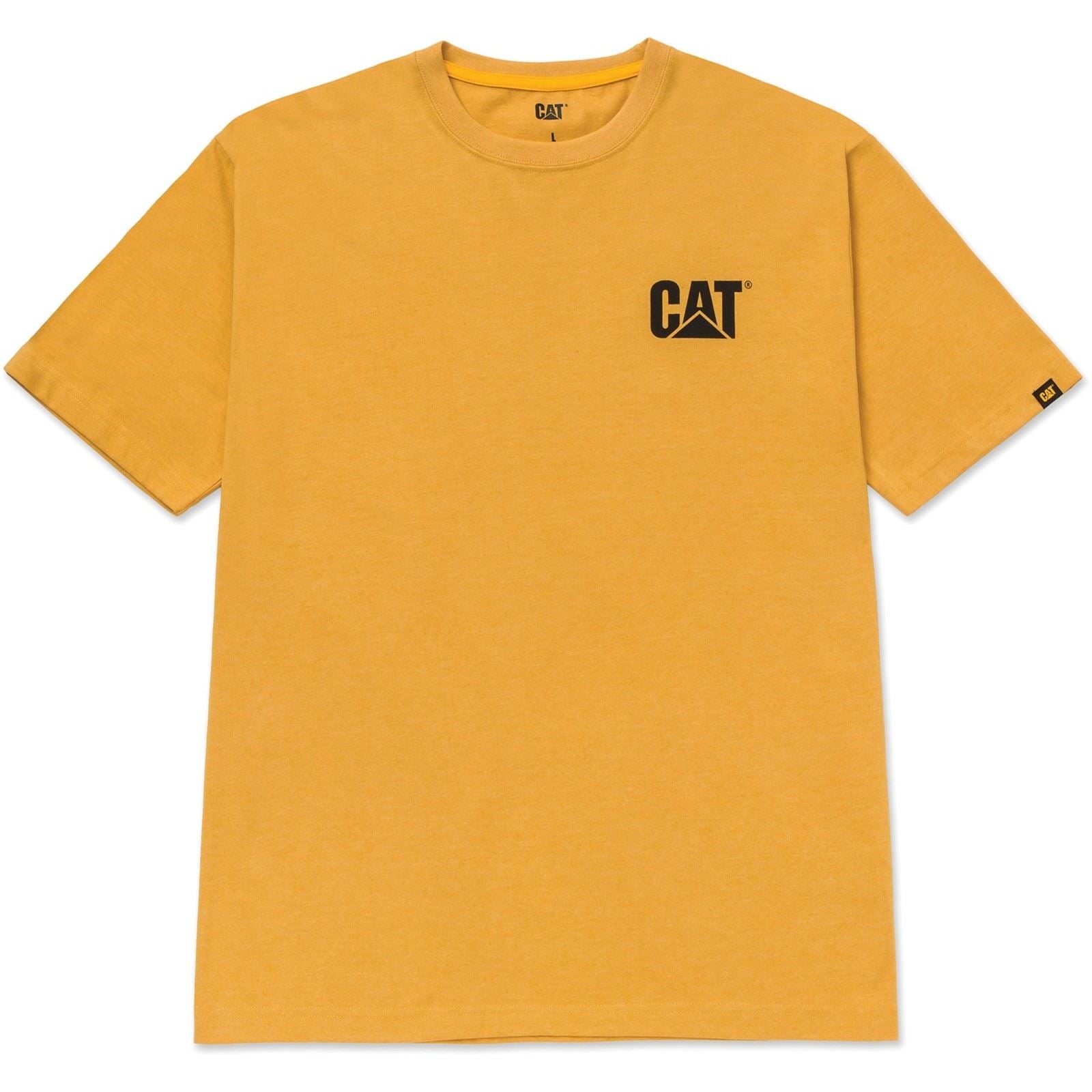Caterpillar W05324 Trademark T-Shirts À Manches Courtes En Coton Pour Hommes Jaunes