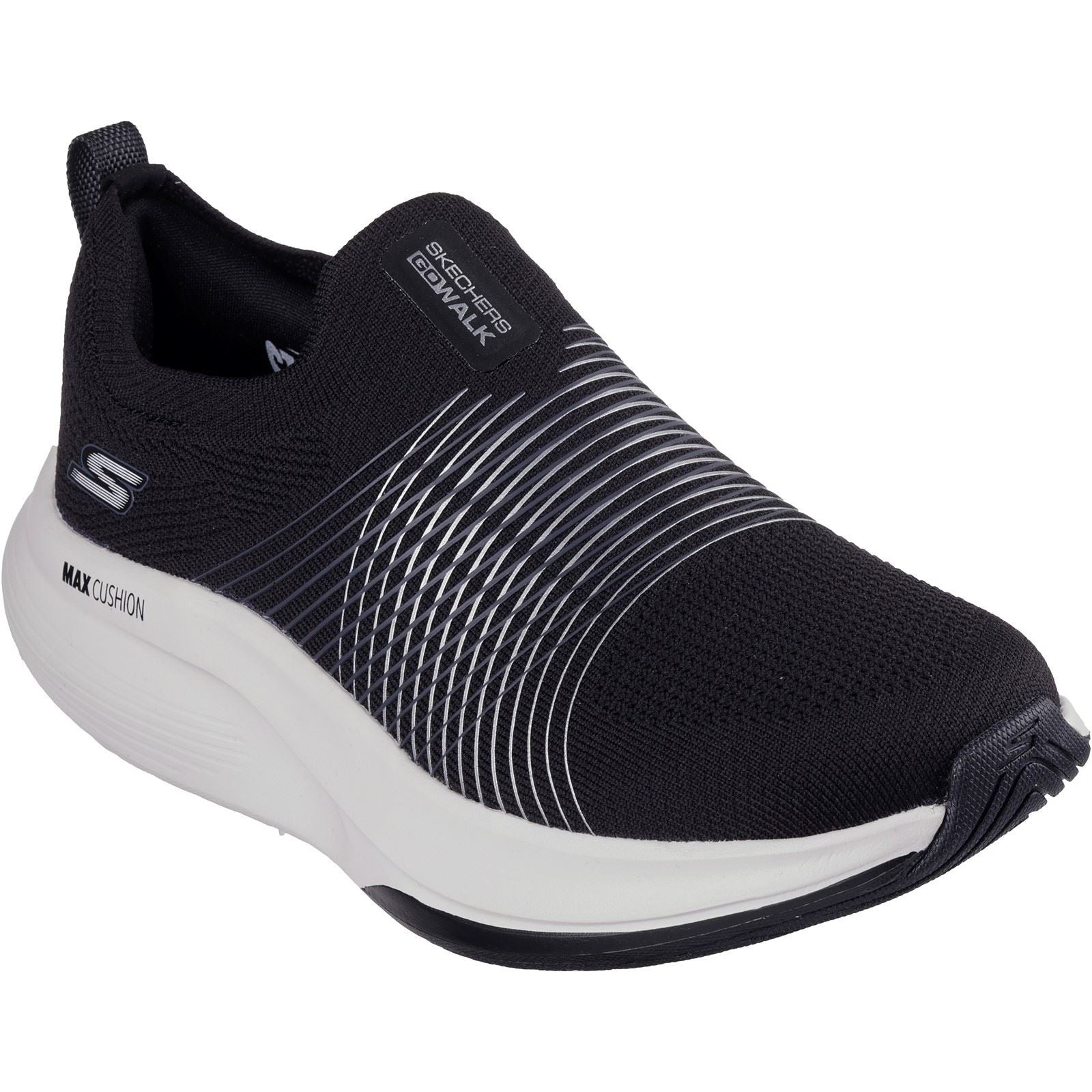 Skechers GO WALK Max Walker Sally Sneakers Noires/Blanches Pour Femmes En Textile
