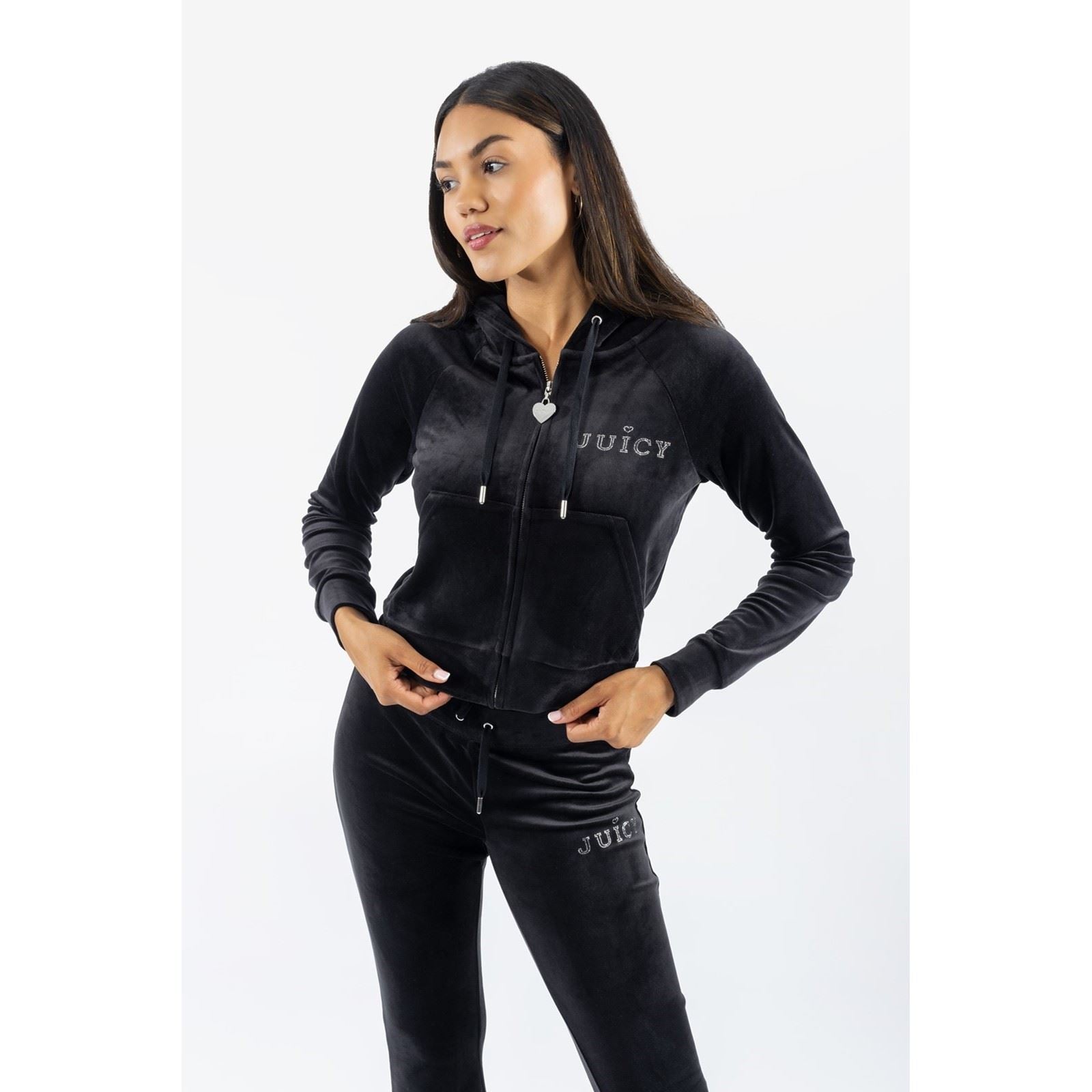 Juicy Couture Regal Madison Sweat À Capuche Noir En Polyester Pour Femme