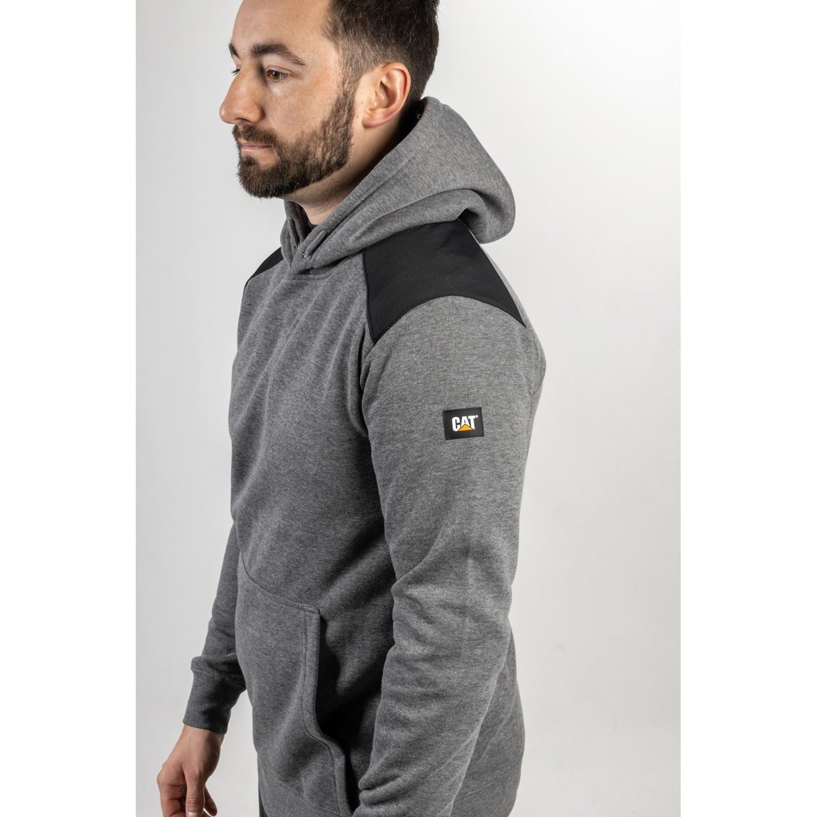 Caterpillar Essentials Sweat À Capuche Gris En Polyester Pour Homme
