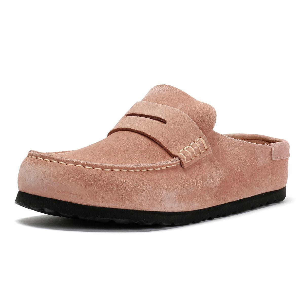 Birkenstock Naples Regular Sabots Roses En Suède Pour Femmes