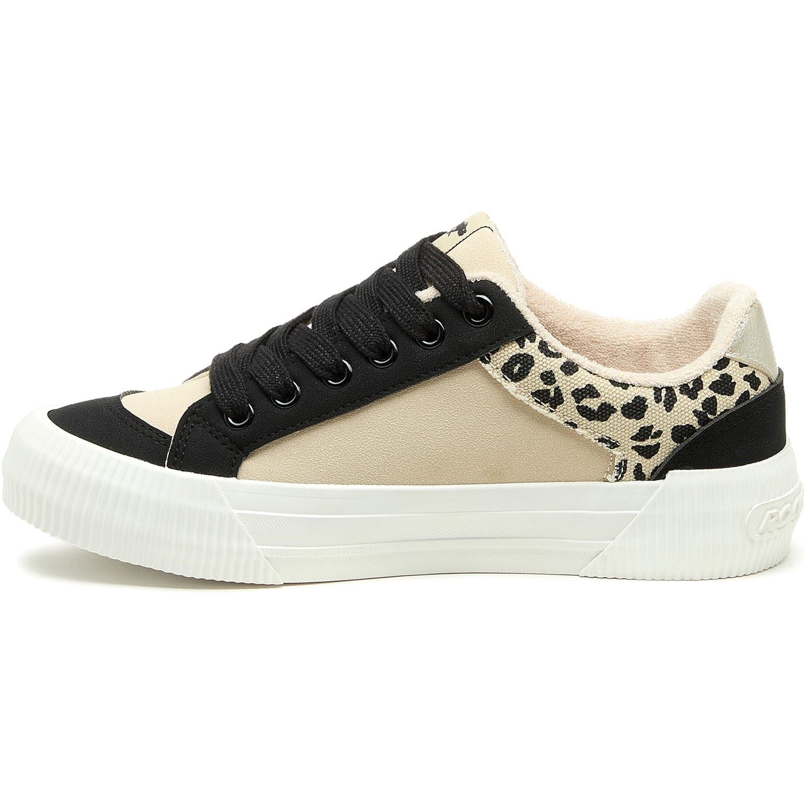 Rocket Dog Cheery Blocked Baskets Femmes En Coton Noir/Naturel