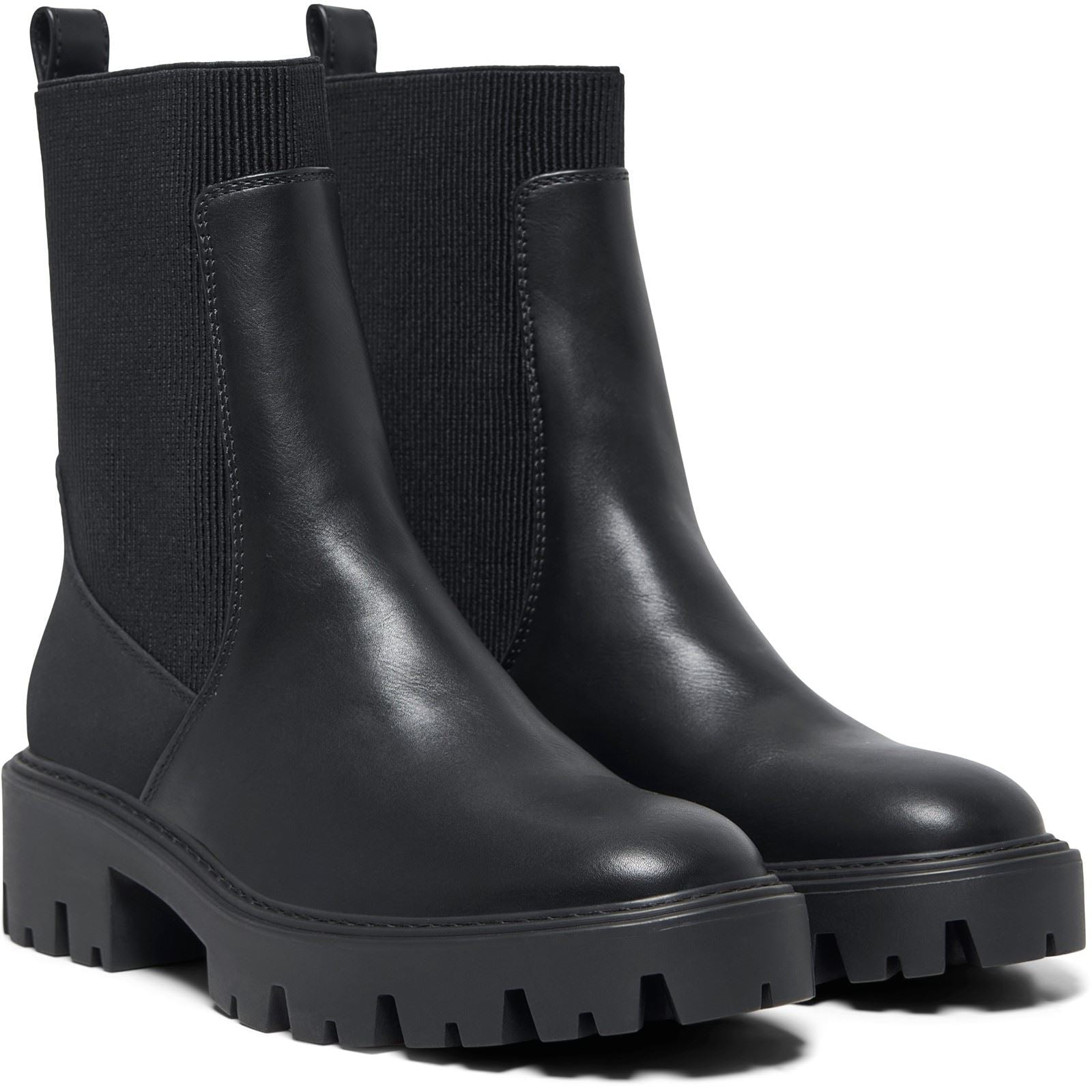 ONLY BETTY-7 Bottes À Talons Noires En Mélange De Polyester Pour Femmes
