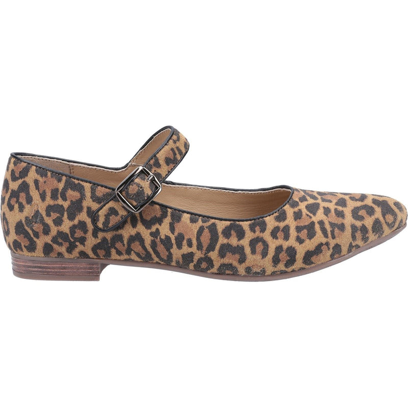 Hush Puppies Melissa Strap Ballerines Léopard Pour Femmes En Daim.