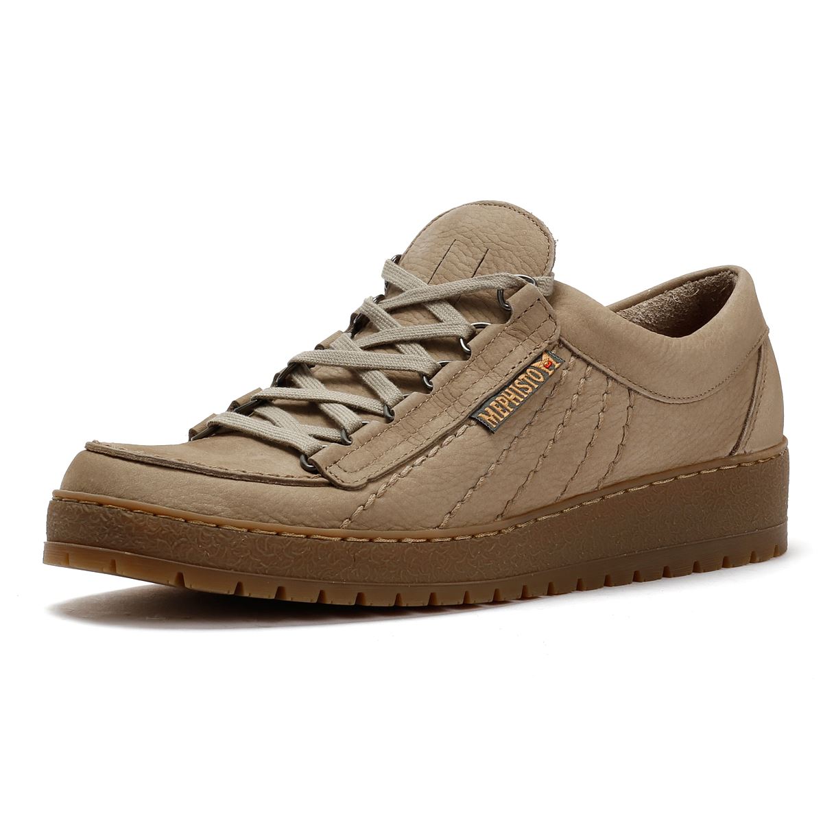 Mephisto Rainbow Sportbuck 1932/35 Chaussures À Lacets Beige En Cuir Pour Homme