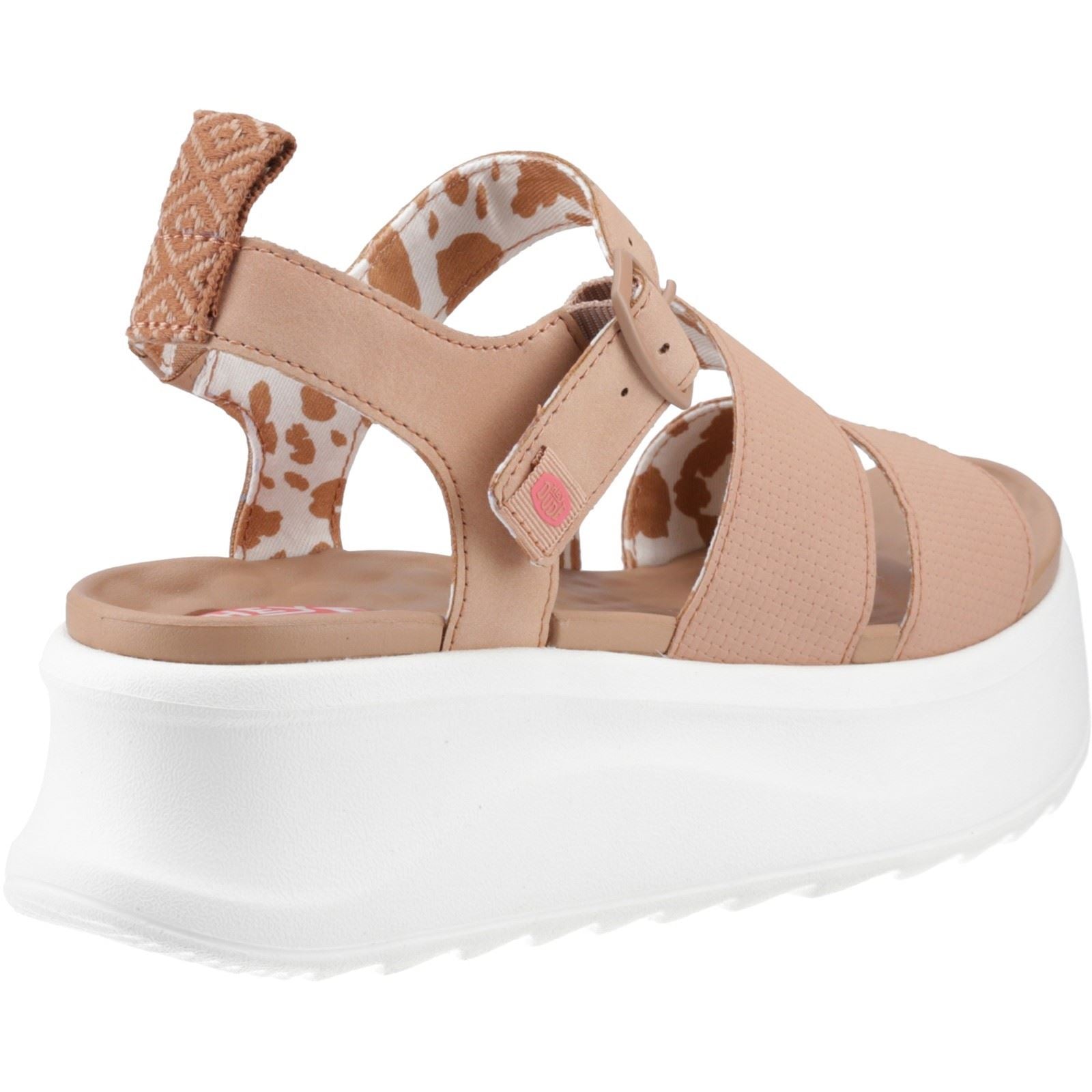 HEYDUDE Delray Buckle Classic Sandales Pour Femmes En Polyester De Couleur Beige