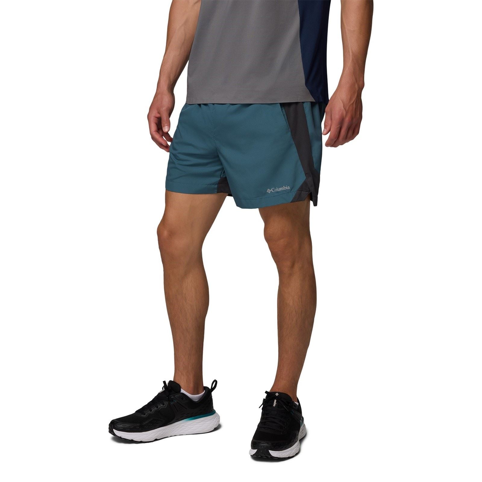 Columbia Three Pitch Shorts De Sport Bleus En Polyester Pour Homme