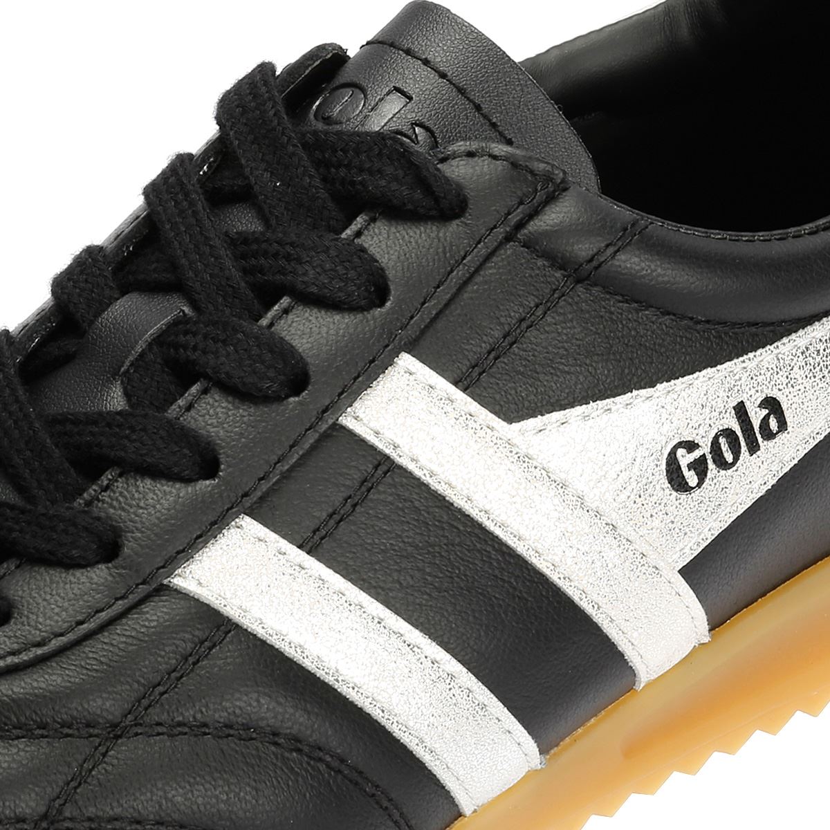Gola Stadium Baskets Noires En Cuir Pour Femmes