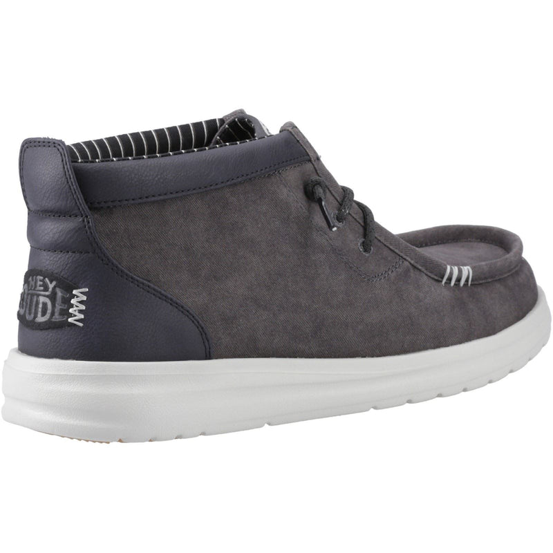 HEYDUDE Wally Mid GripR Chaussures De Cheville Pour Hommes En Coton Noir Oyster/noir