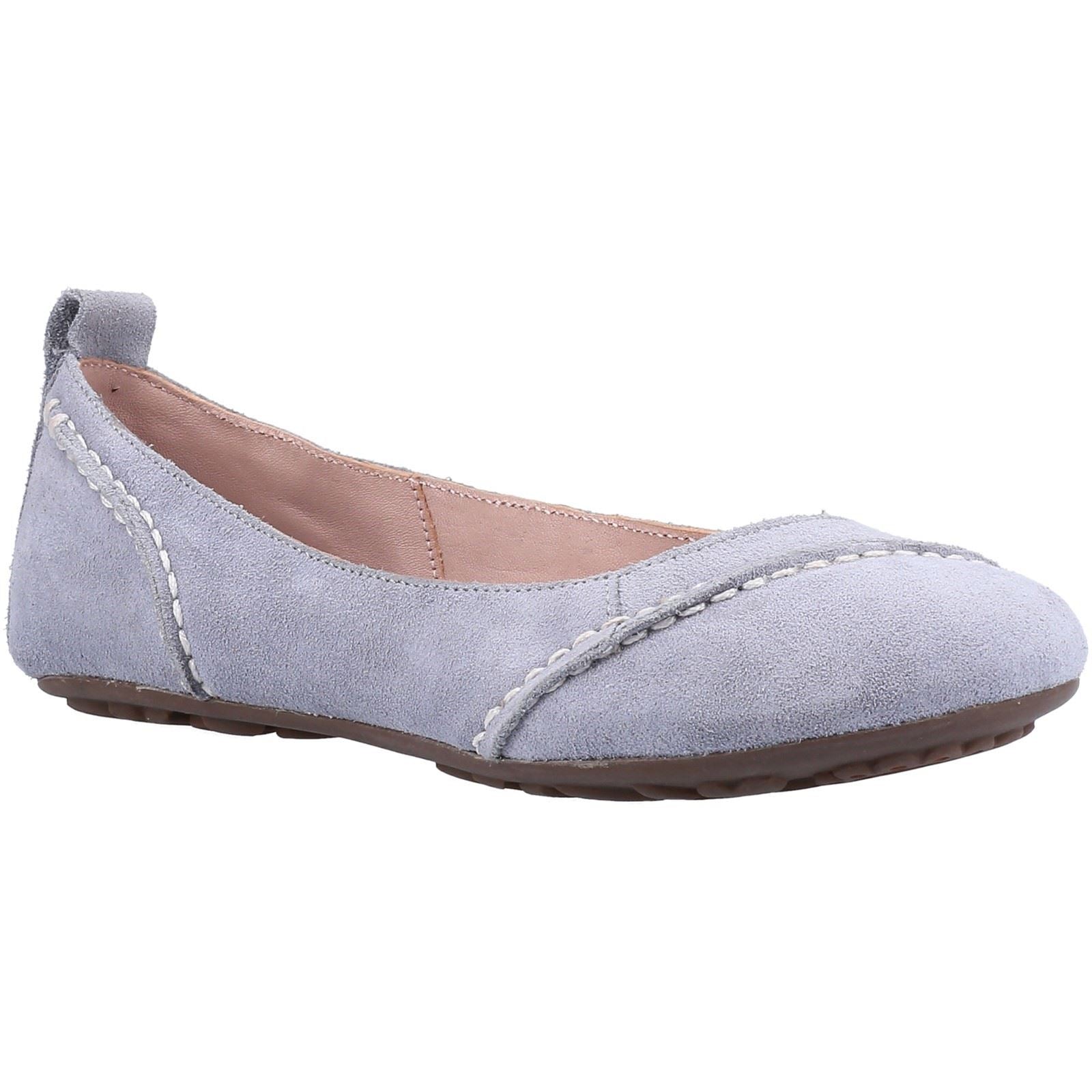 Hush Puppies Janessa Chaussures Plates En Cuir Bleu Poudré Pour Femmes