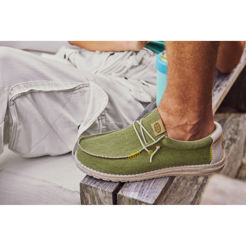HEYDUDE Wally Coastline Chaussures Bateau Pour Homme En Tissu Olive