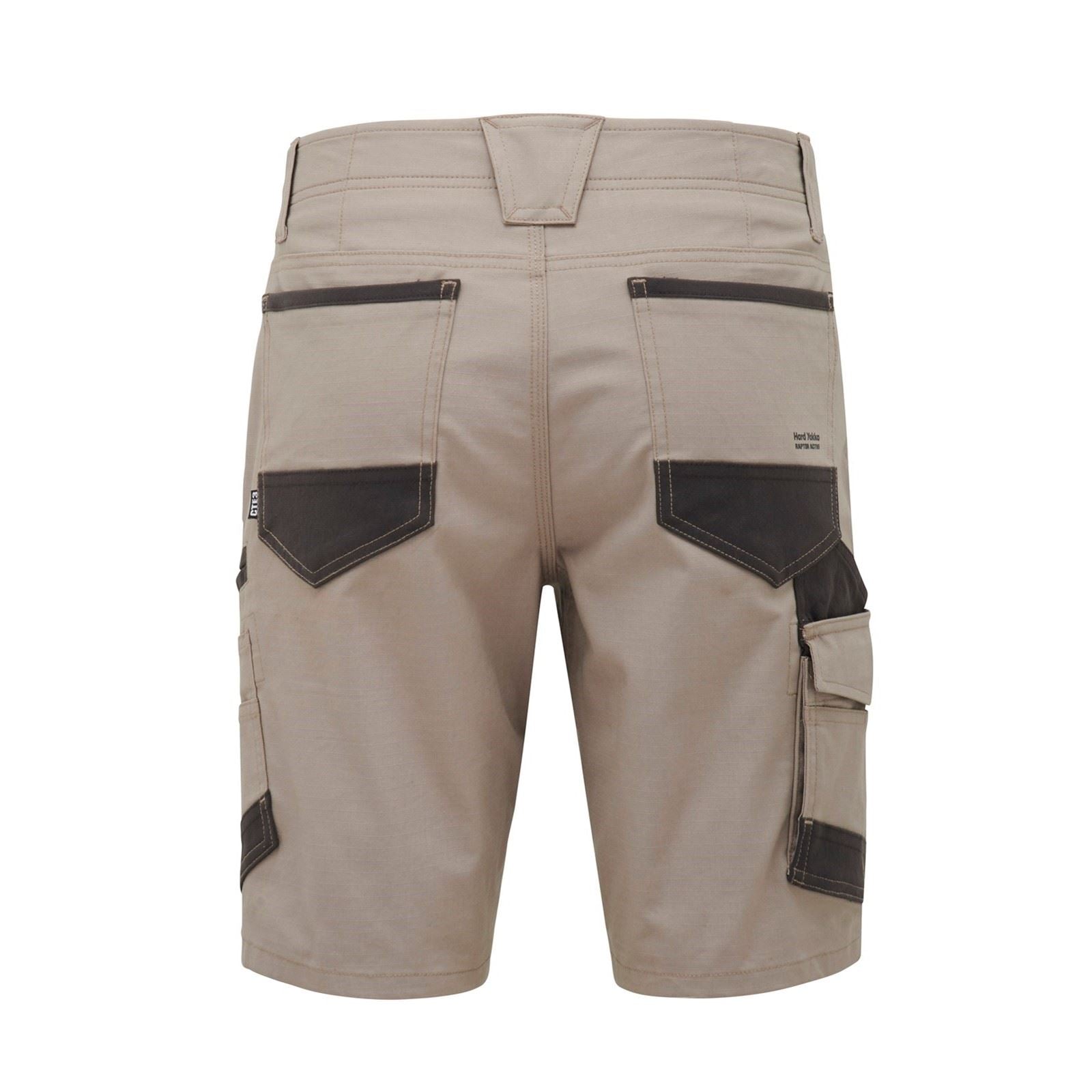 Hard Yakka Raptor Active Shorts En Coton Pour Hommes Couleur Beige Longueur Genoux