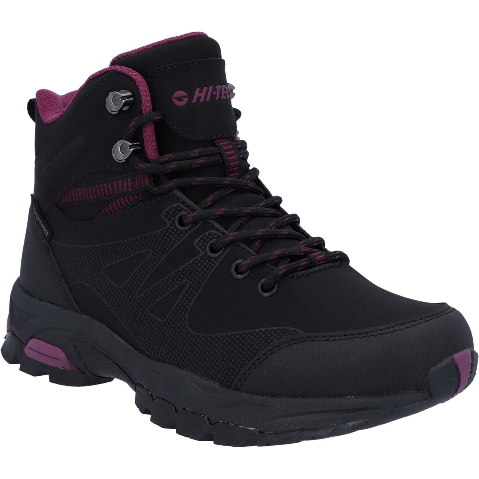 Hi-Tec Jackdaw Mid WP Bottes De Randonnée Pour Femmes En Polyester Noir/bordeaux