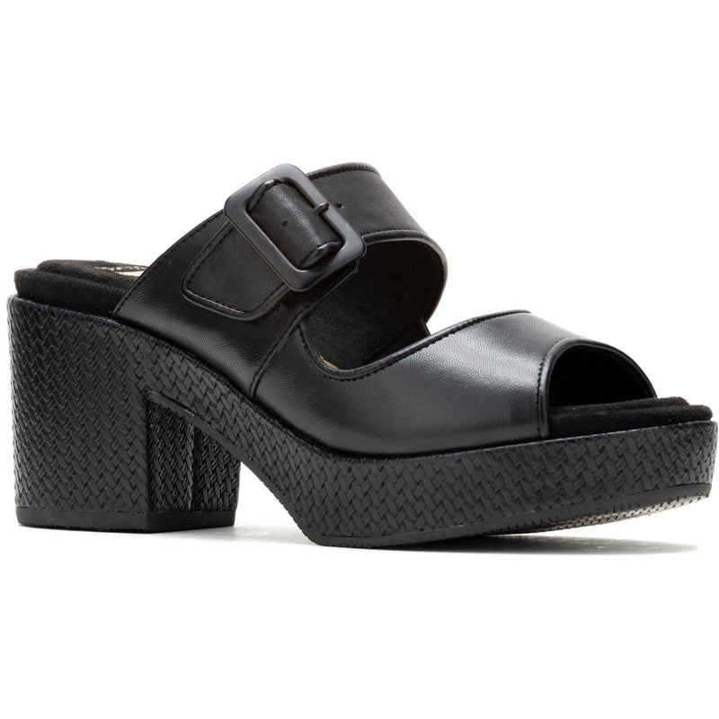 Hush Puppies Poppy Sandales Noires Pour Femmes En Cuir