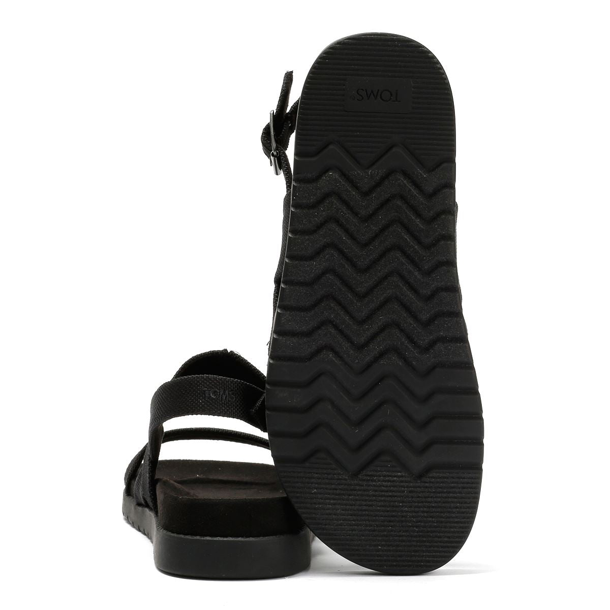 TOMS Marin Slingback Sandales Noires En Toile Pour Femmes