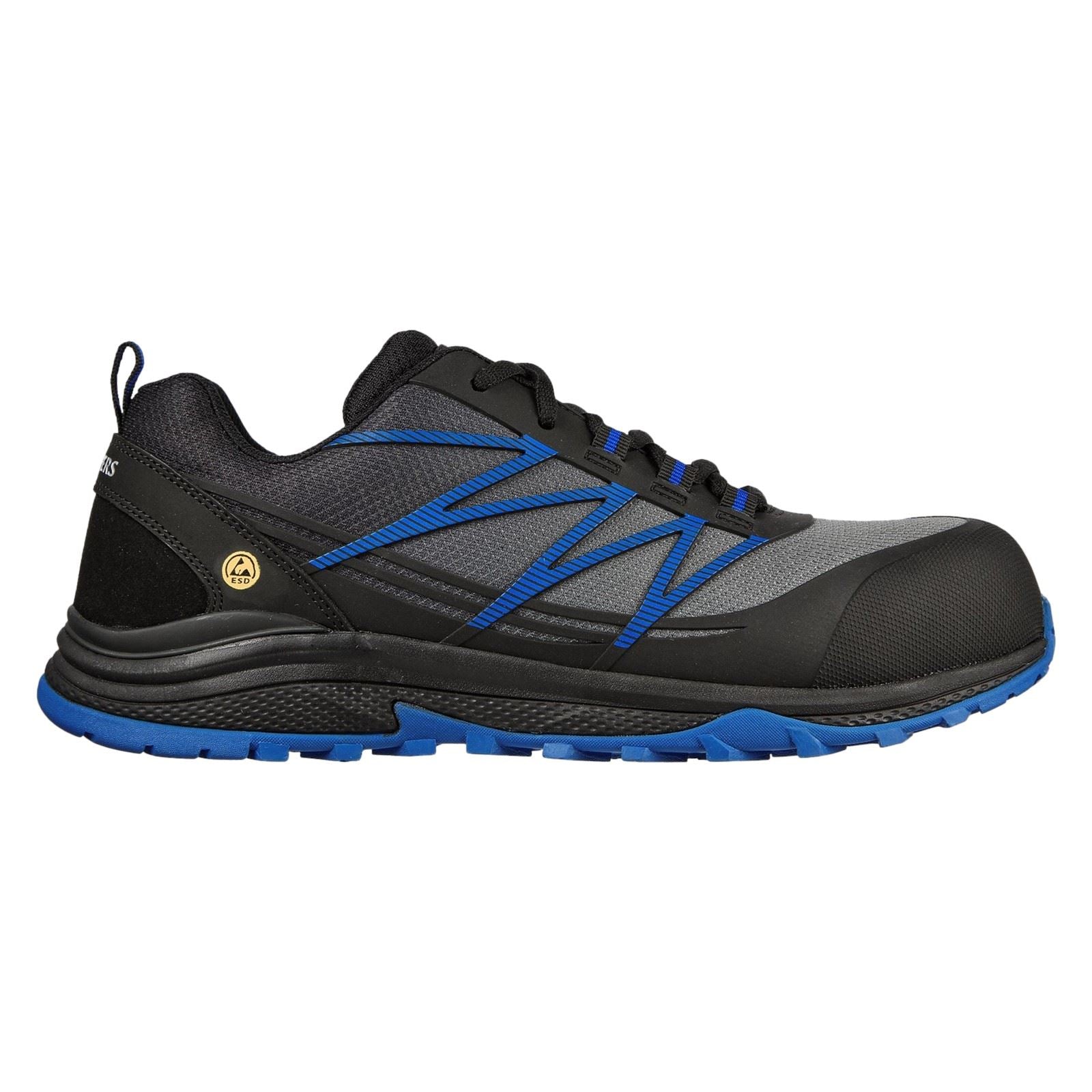 Skechers Workwear Puxal Baskets De Sécurité Noires/Bleues Pour Hommes En Textile