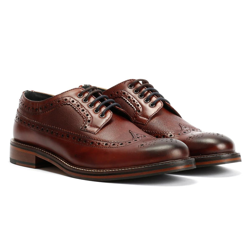 Ben Sherman Archie Brogue Chaussures En Cuir Pour Hommes Brunes À Lacets