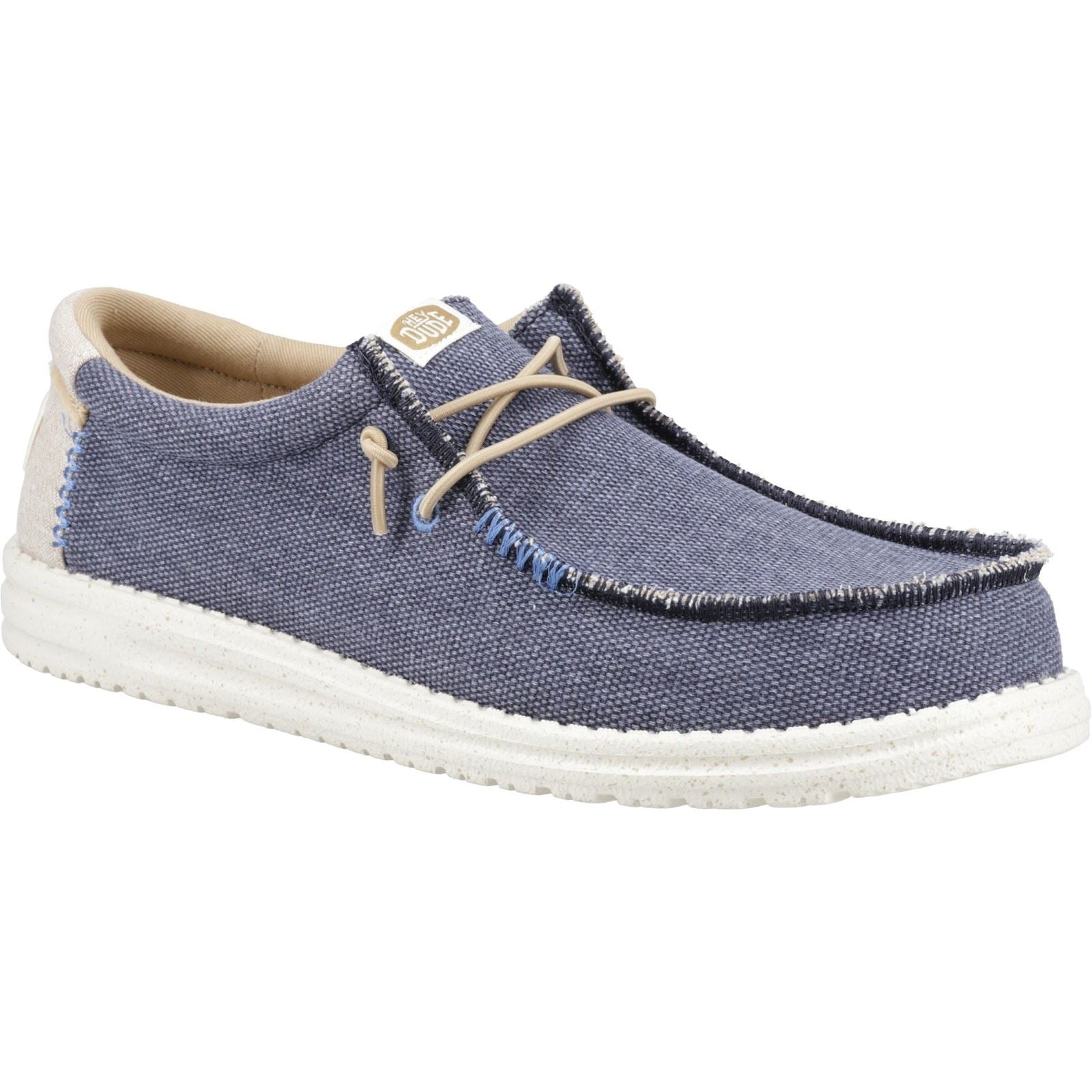 HEYDUDE Wally Coastline Chaussures Bateau En Tissu Pour Homme, Bleu Marine