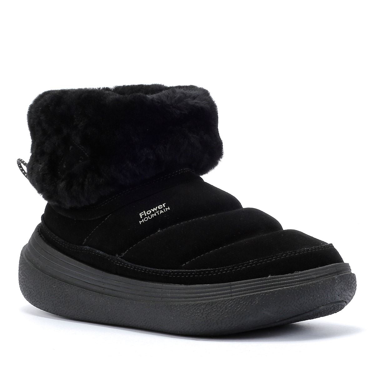 Flower Mountain Fami Mid Bottes En Daim Noir Pour Femmes