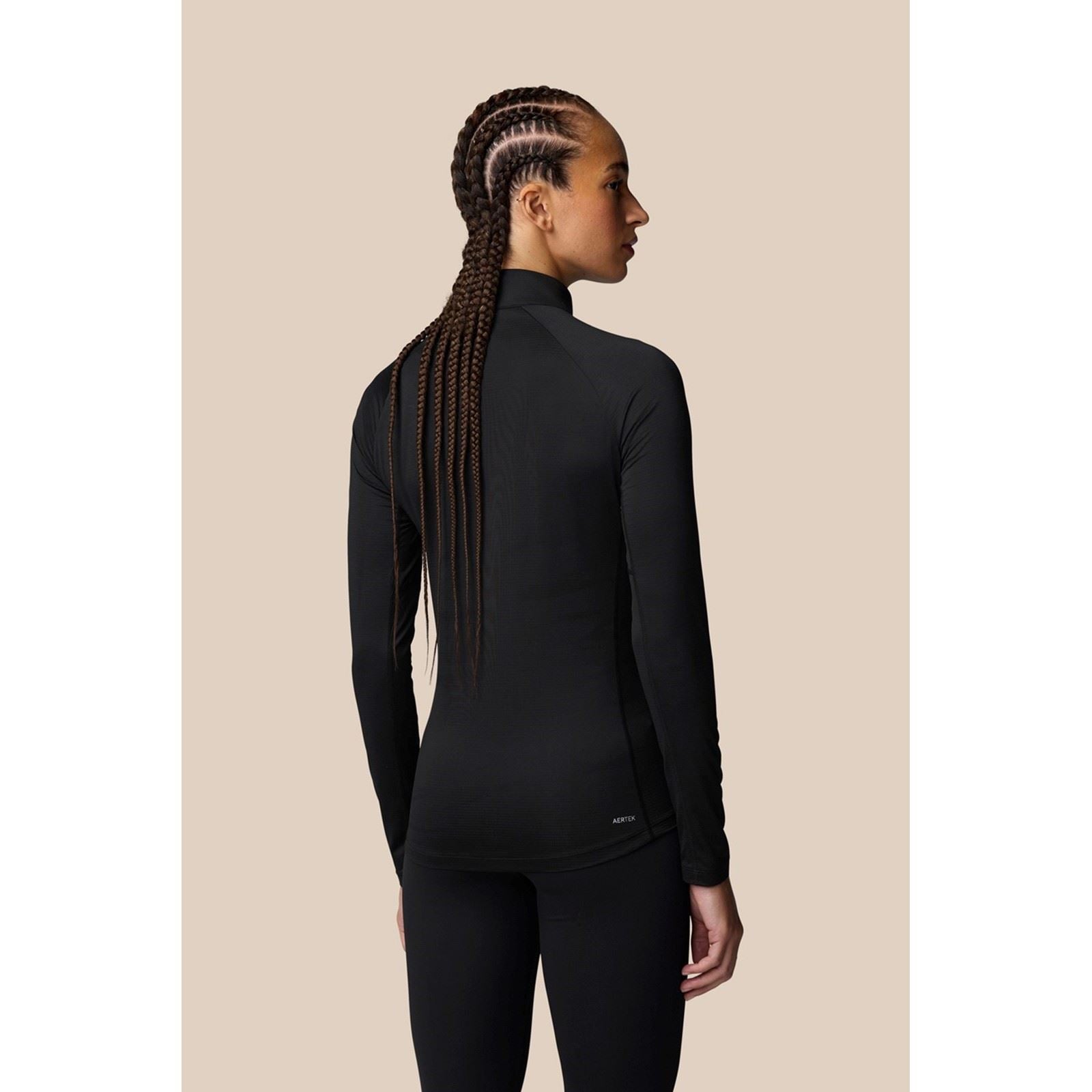 Castore 1/2 Zip Long Sleeve Top T-Shirts Actifs Pour Femmes En Polyester Noir