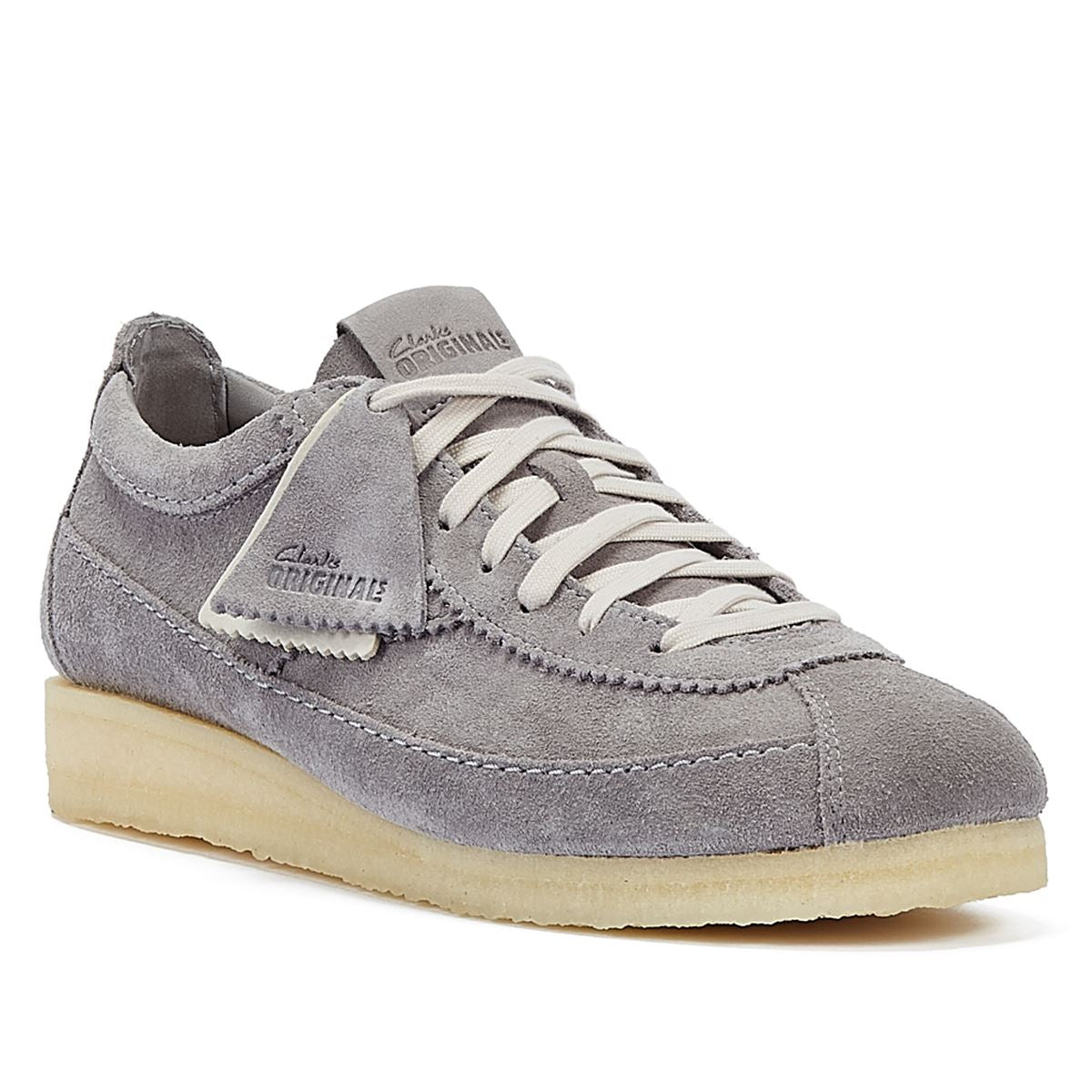 Clarks Originals Walabee Tor Chaussures À Lacets En Daim Gris Pour Hommes.