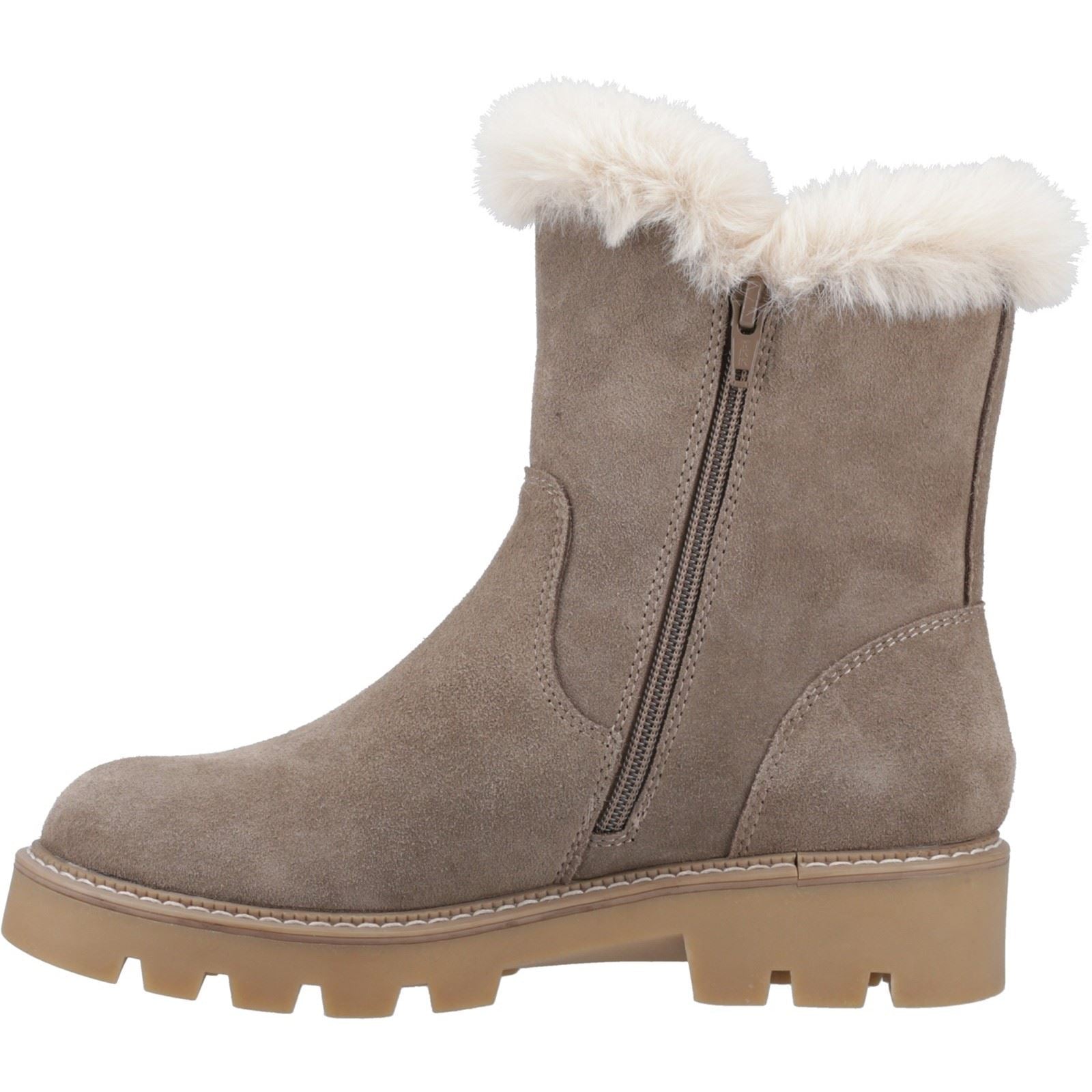 Hush Puppies Ambre Femmes Suède Bottes De Mi-mollet D'hiver Taupe