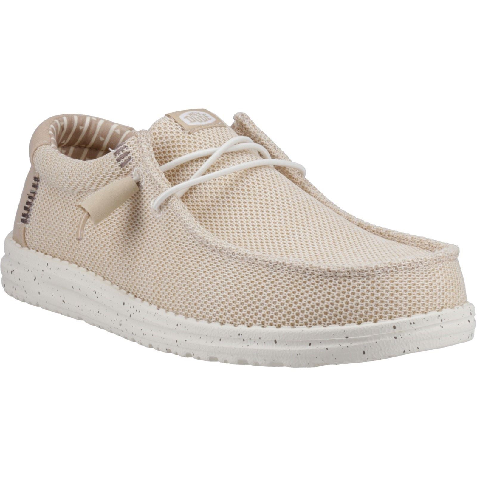 HEYDUDE Wally Stretch Sox Chaussures Mocassins Pour Homme En Polyester Couleur Crème Irlandaise/Égret