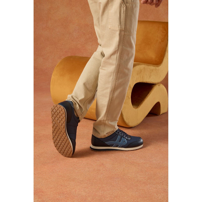 Hush Puppies Seventy8 Chaussures De Sport Bleues Pour Hommes En Cuir