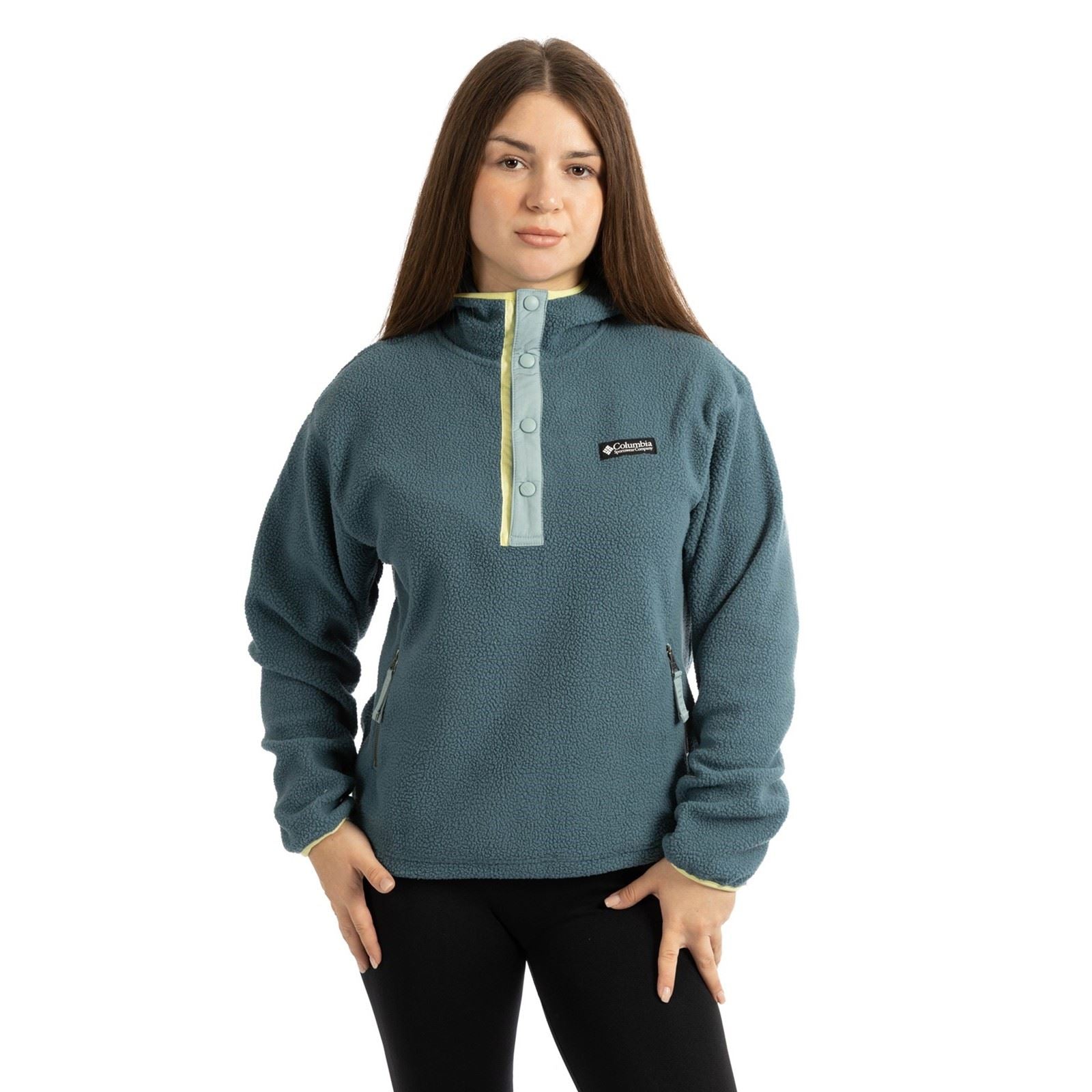 Columbia Helvetia II Hoodie Sweat À Capuche Bleu En Polyester Pour Femmes