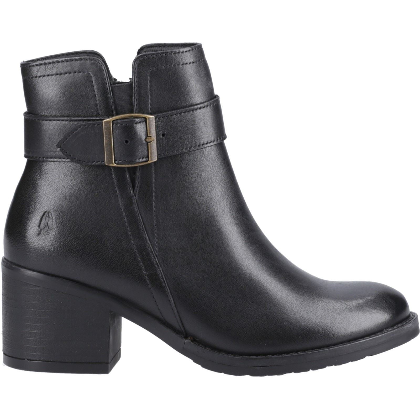Hush Puppies Hensley Bottes Noires À Talons En Cuir Pour Femme