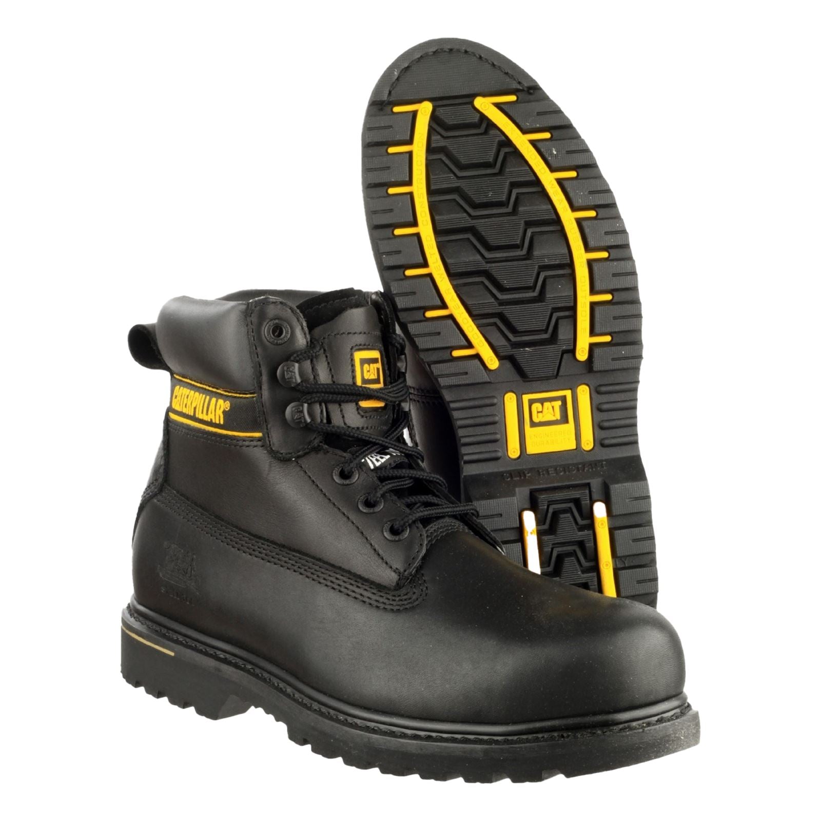Caterpillar Bottes De Sécurité En Cuir Noir Cat Holton S3