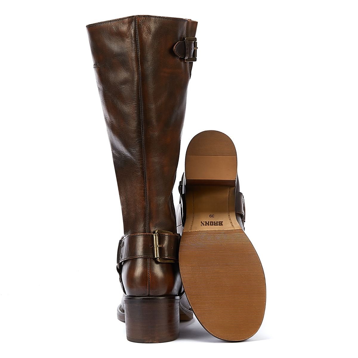 Bronx Bottes Pour Femmes New-Camperos En Couleur Châtaigne