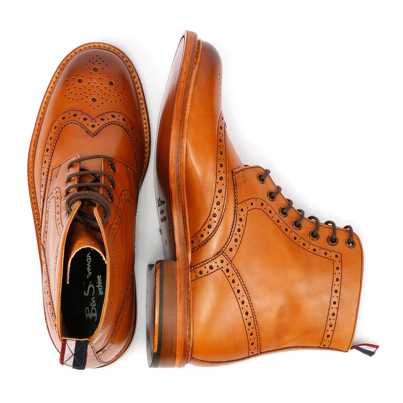 Ben Sherman Arthur Bottes En Cuir Marron Pour Hommes