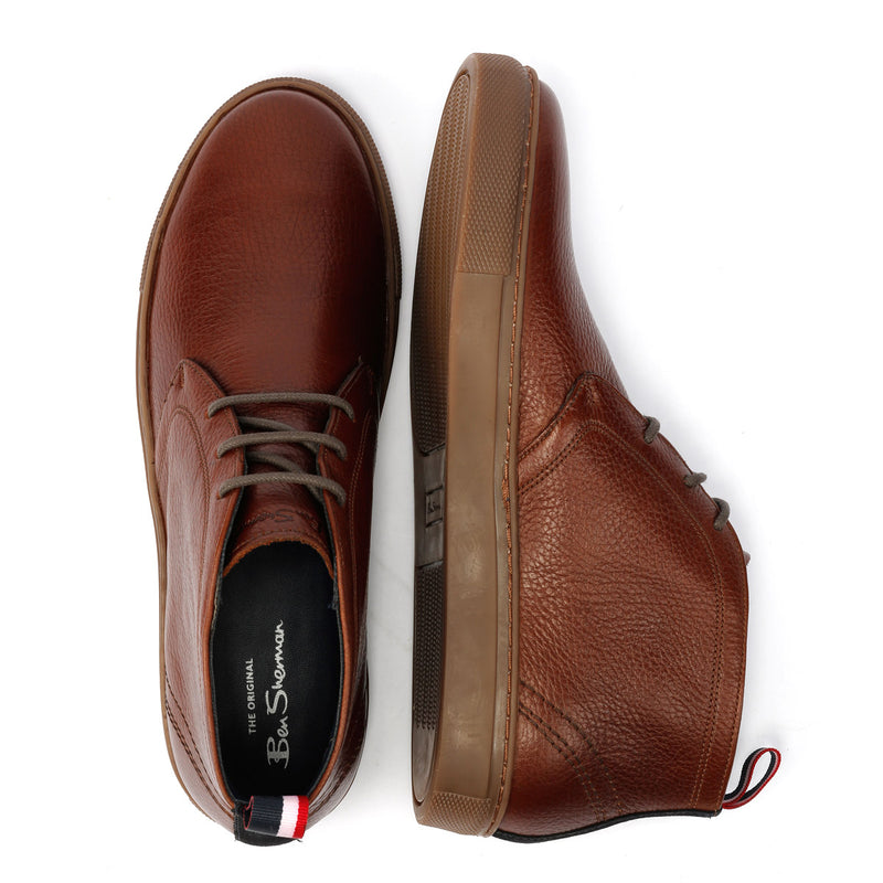Ben Sherman Parka Bottes En Cuir Marron Pour Hommes