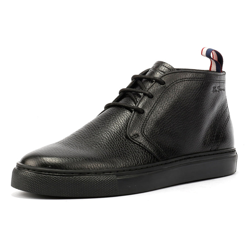 Ben Sherman Parka Bottes Noires En Cuir Pour Hommes