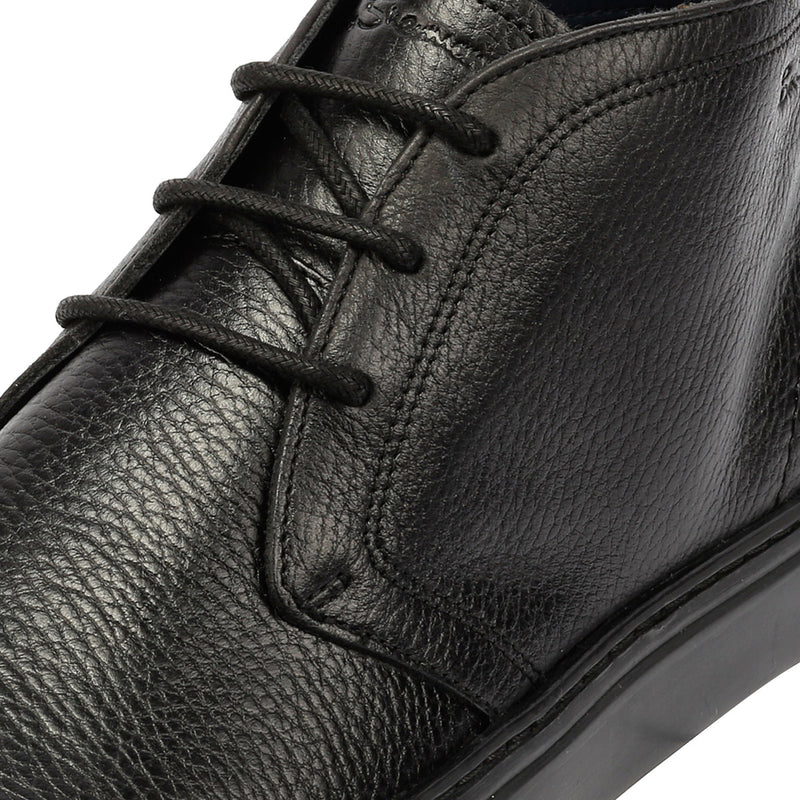 Ben Sherman Parka Bottes Noires En Cuir Pour Hommes