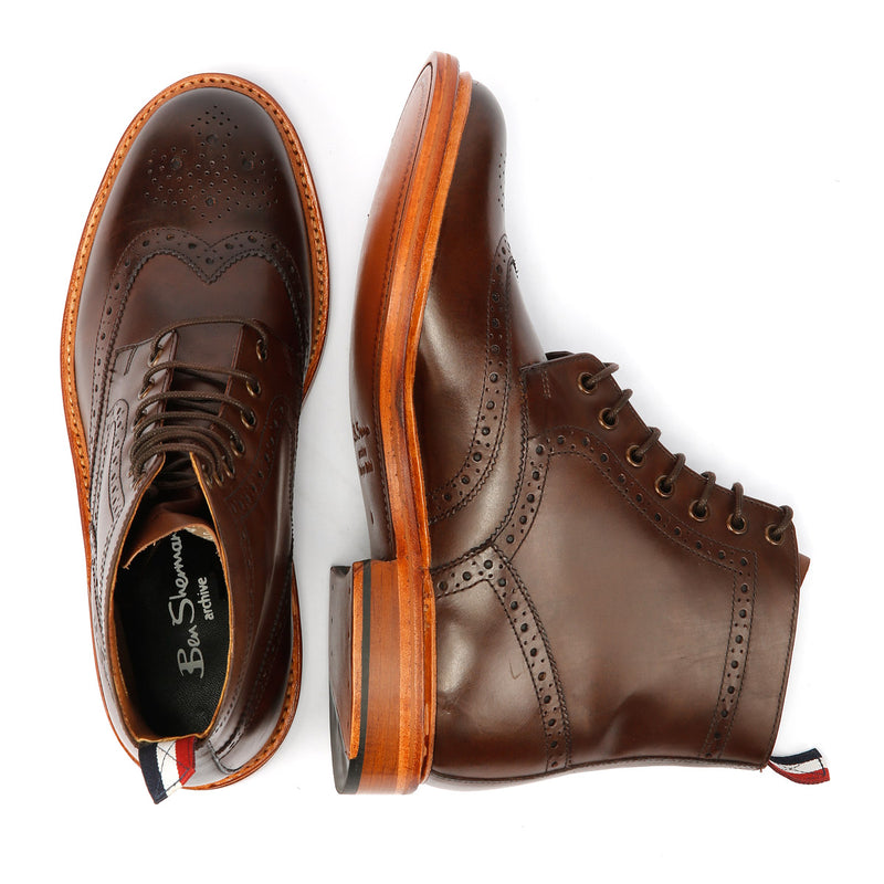 Ben Sherman Arthur Bottes En Cuir Marron Pour Hommes