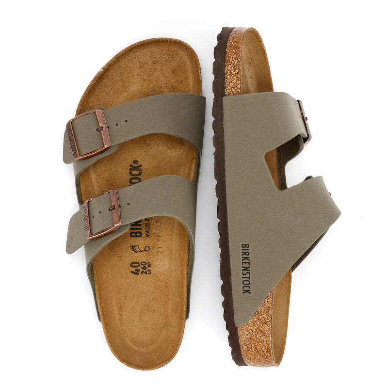 Birkenstock Arizona Birko Flor Nubuck Stone Sandales