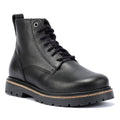 Birkenstock Highwood Lace Mid Bottes Noires En Cuir Pour Femmes