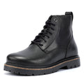 Birkenstock Highwood Lace Mid Bottes Noires En Cuir Pour Femmes