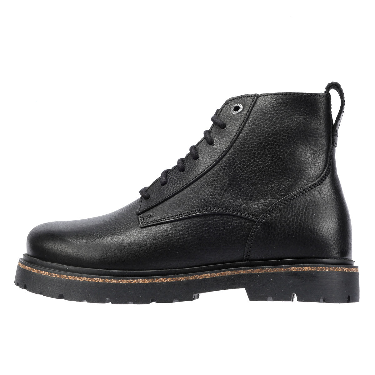 Birkenstock Highwood Lace Mid Bottes Noires En Cuir Pour Femmes