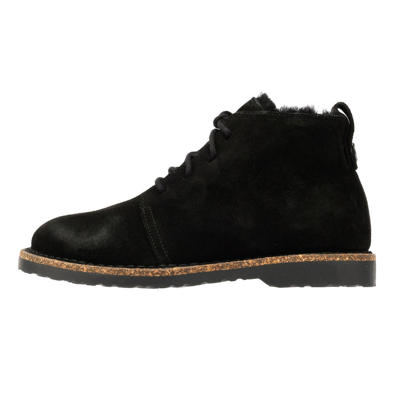 Birkenstock Uppsala Mid Shearling Bottes En Daim Noir Pour Femmes