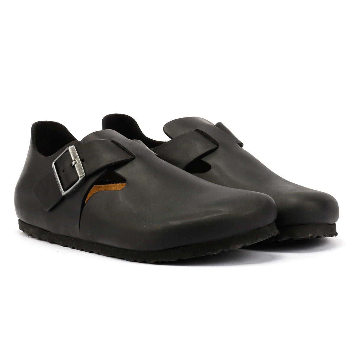 Birkenstock London Chaussures Noires En Cuir Pour Femme