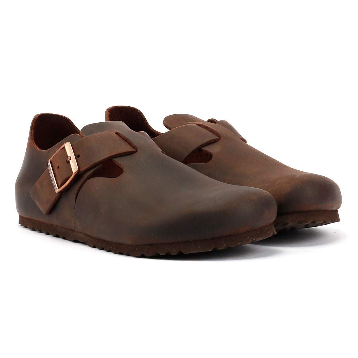 Birkenstock London Chaussures En Cuir Marron Pour Femmes