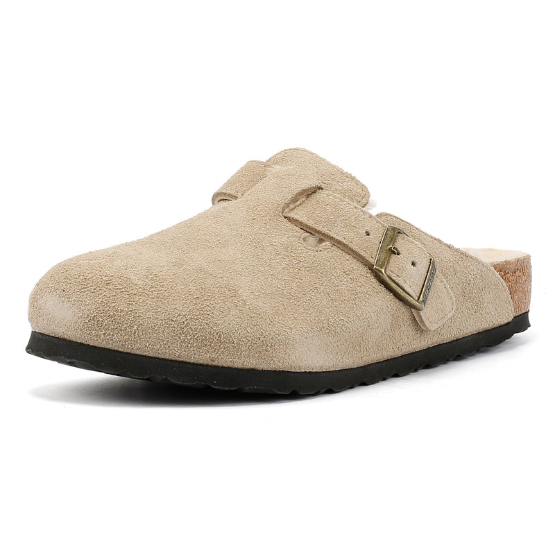 Birkenstock Boston Sabots Beige En Suède