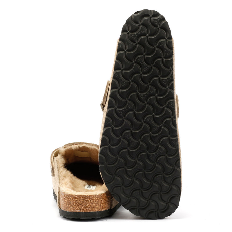 Birkenstock Boston Sabots Beige En Suède