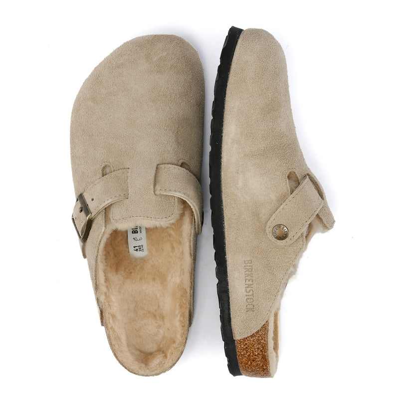 Birkenstock Boston Sabots Beige En Suède
