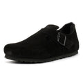 Birkenstock London Shearling Chaussures Noires En Suède