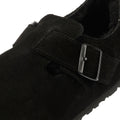 Birkenstock London Shearling Chaussures Noires En Suède