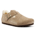 Birkenstock London Shearling Chaussures Beige Pour Femmes En Suède
